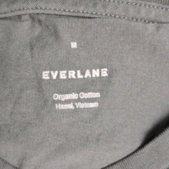 Everlane Mens The Organic Cotton Crew Tee Shirt Green M New - Picture 3 of 6